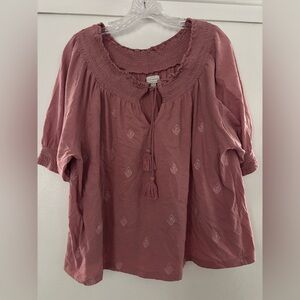 Lucky Brand Mauve Bohemian Blouse